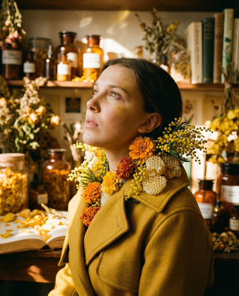 Organic Golden Alchemy Surreal Portrait