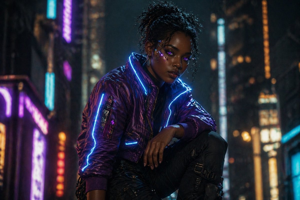 Cinematic Cyberpunk Woman Portrait