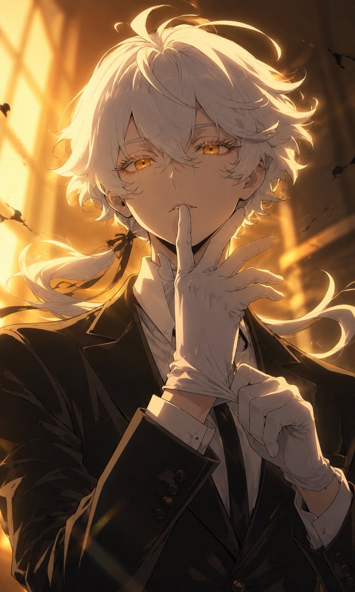 Golden Shh Anime Noble Portrait — AI image template example