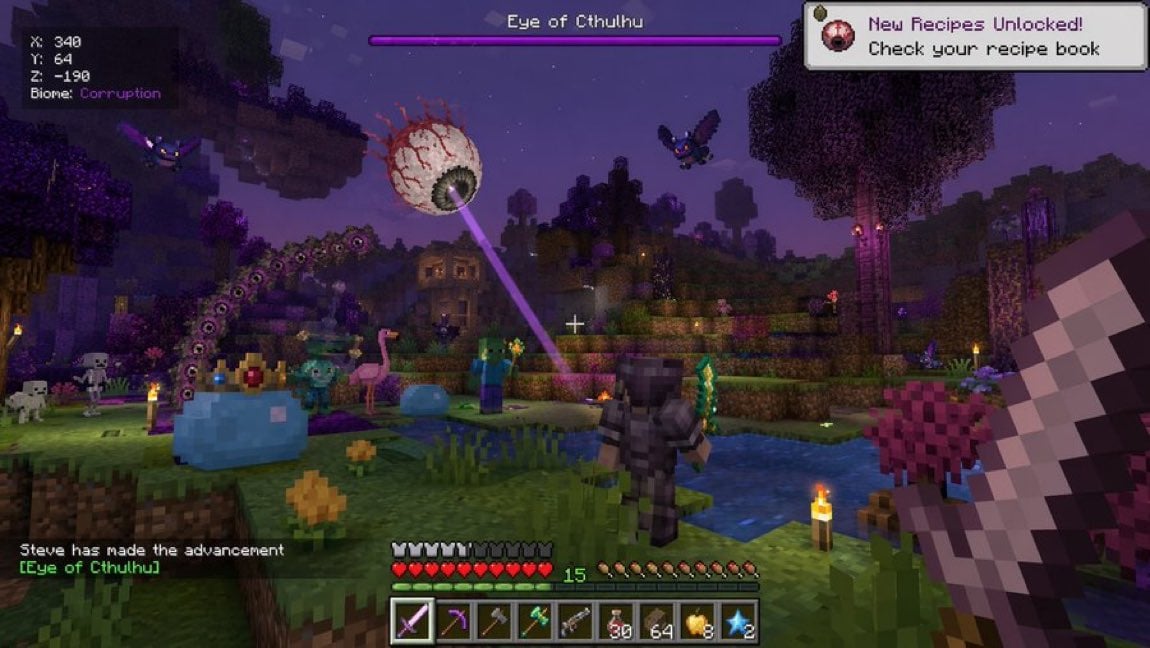 Voxel Survival Game Crossover UI