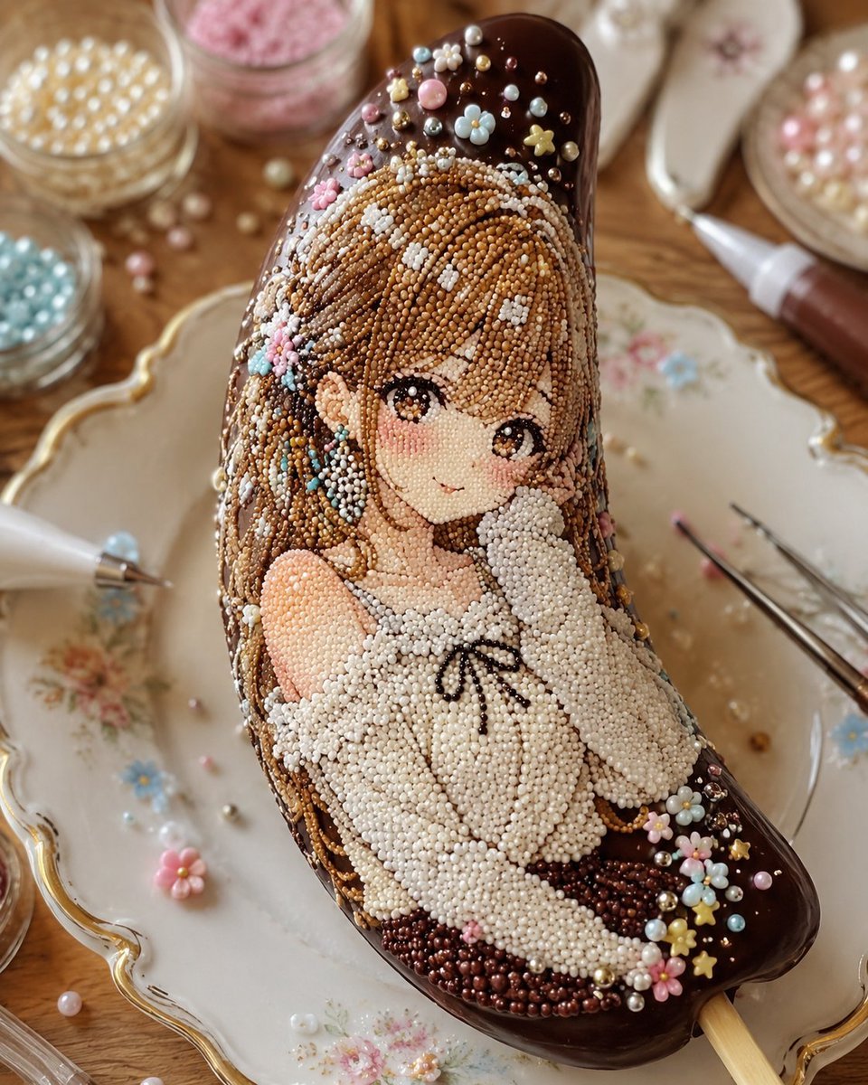 Kawaii Bead Art Chocolate Banana