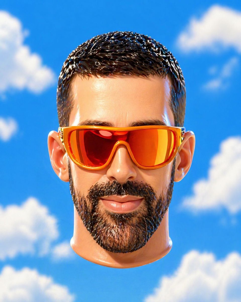 Surreal Floating Head Sky Portrait