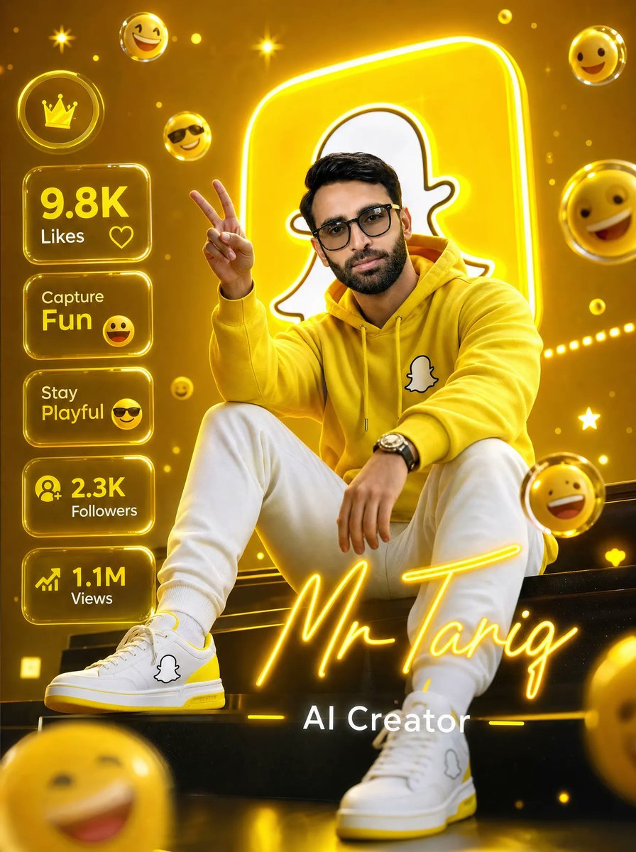 Golden Snapchat Creator Poster — AI image template example