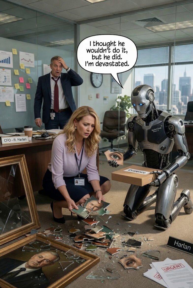Woman and Robot in Office