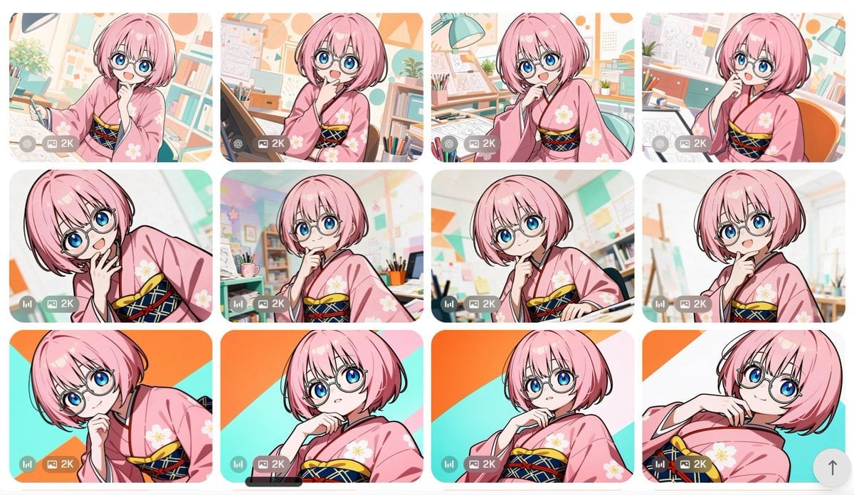 Anime Girl Generation Grid