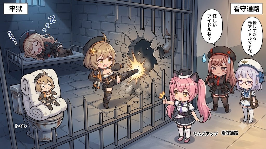 Chibi Prison Break Comic Scene