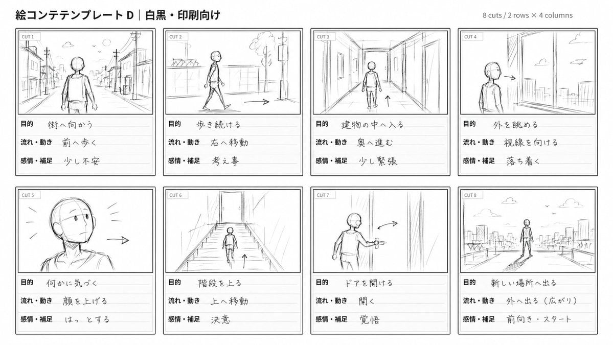 Hand-Drawn Storyboard Sketch Style — AI image template example