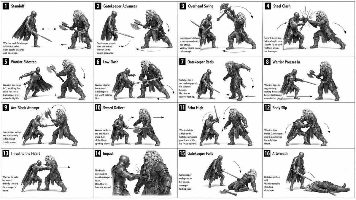 Panel Medieval Duel Storyboard