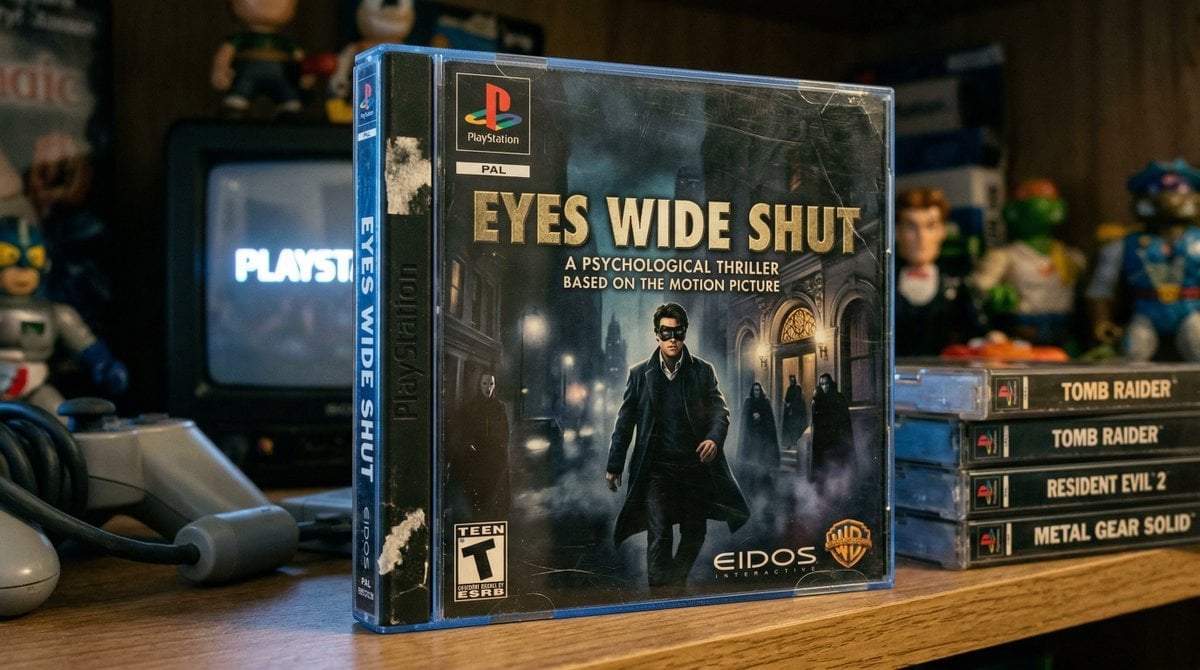 Playstation 1 game case with a movie tie-in game that seems like a real