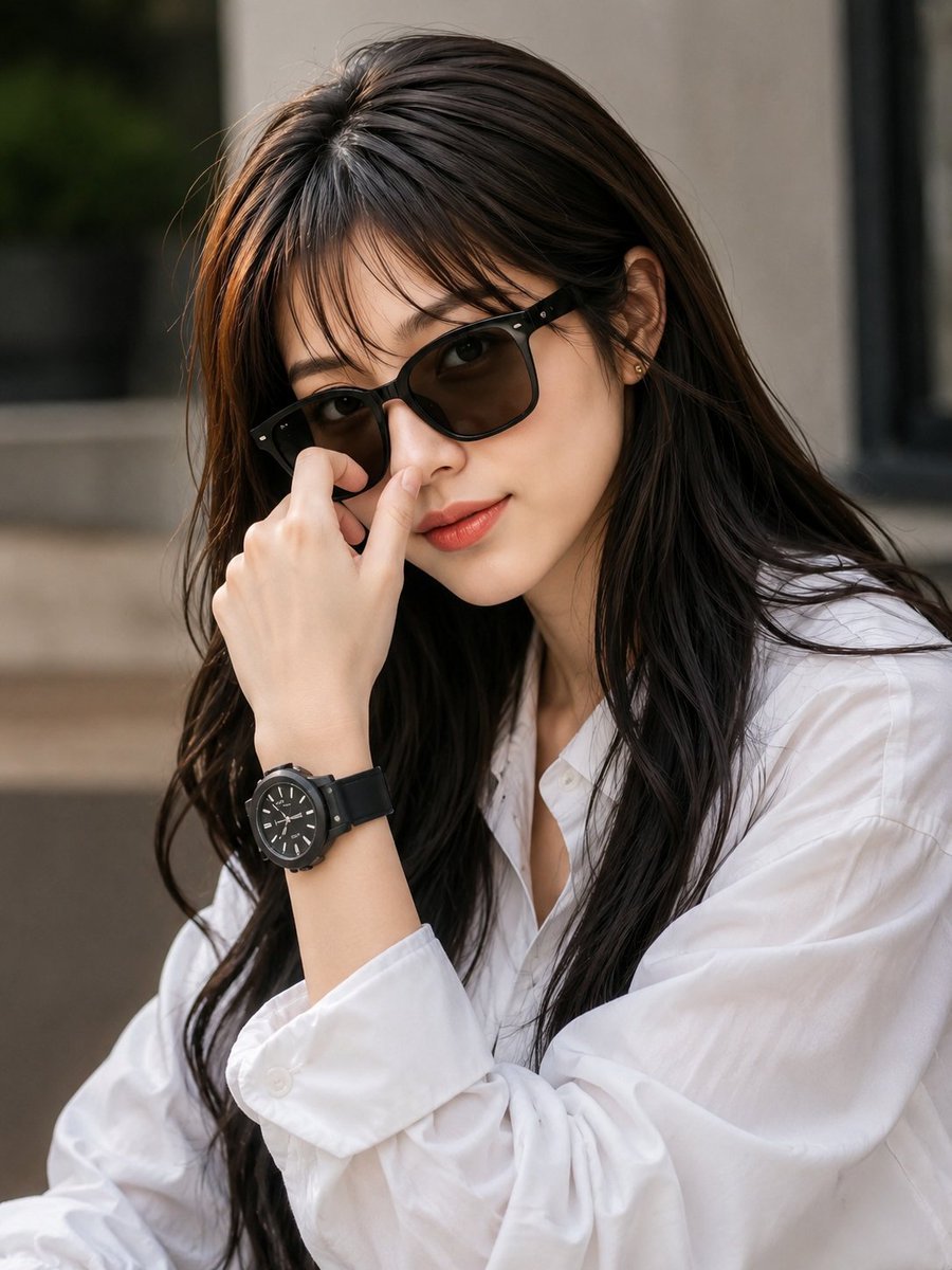 Cinematic Portrait with Sunglasses — AI image template example