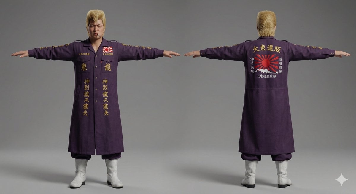 Nano Banana Pro Image Generation of Classic Japanese Bosozoku as a 3D Model Asset