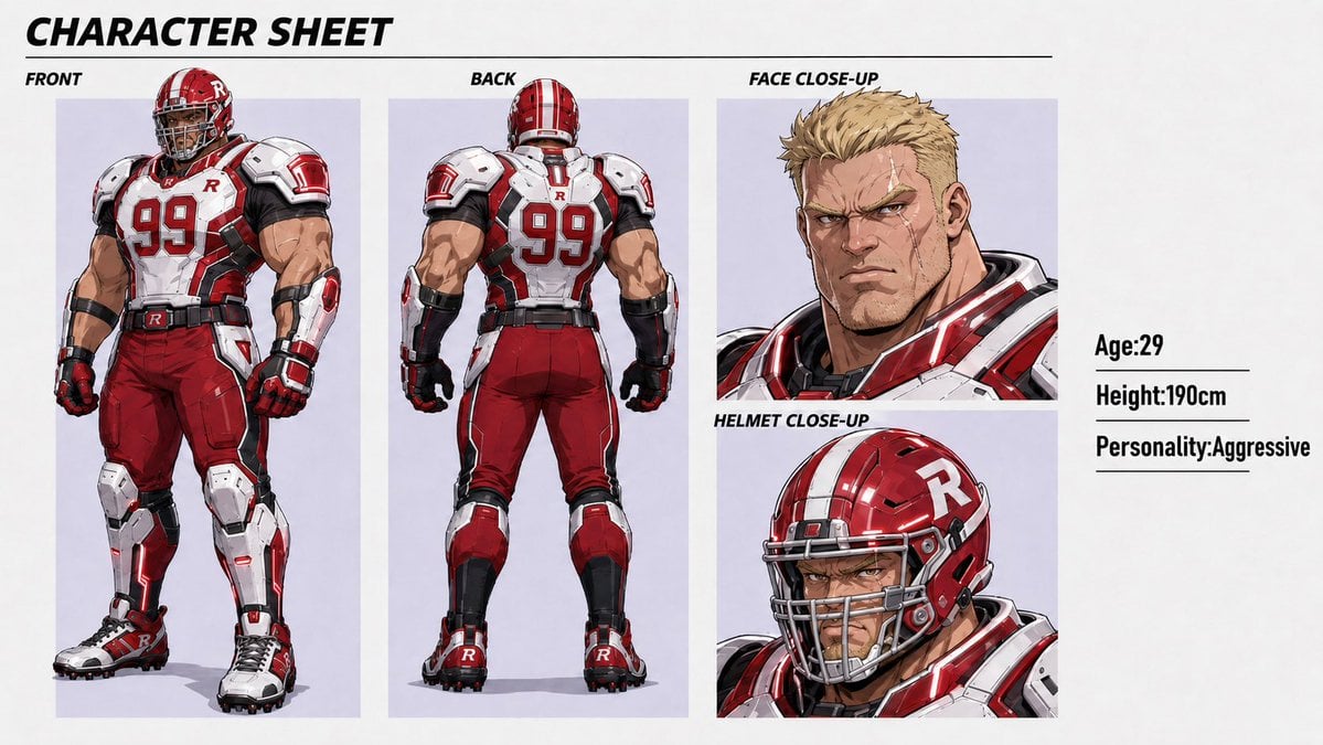 Clean Anime Character Sheet Refinement reference image 1