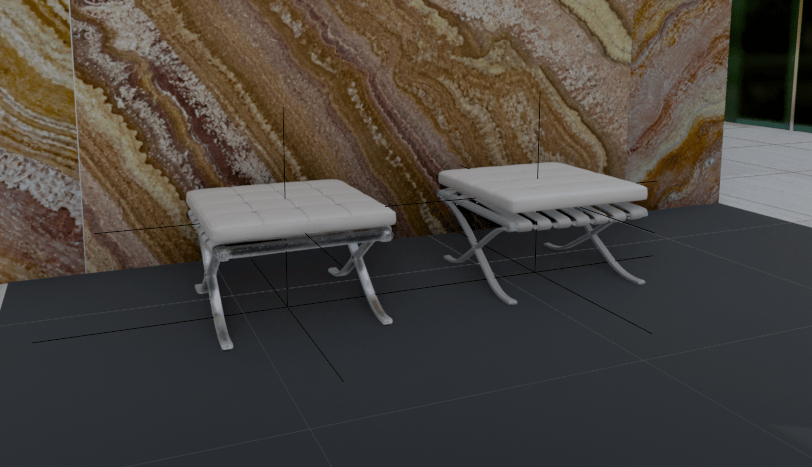 3D Footstool Mesh Comparison — AI image template example