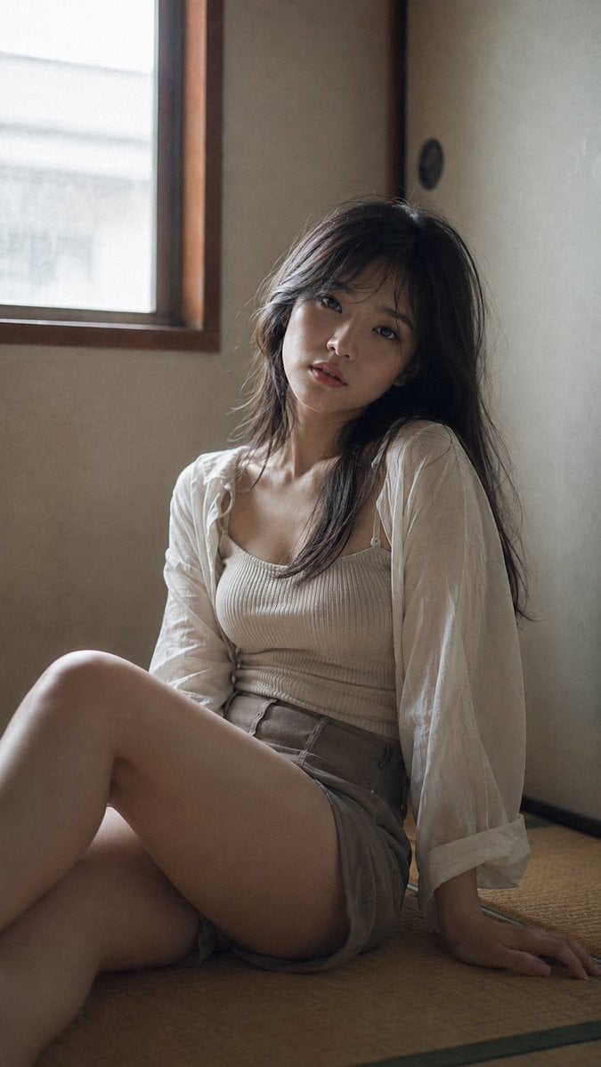 Minimalist Japanese Washitsu Indoor Portrait