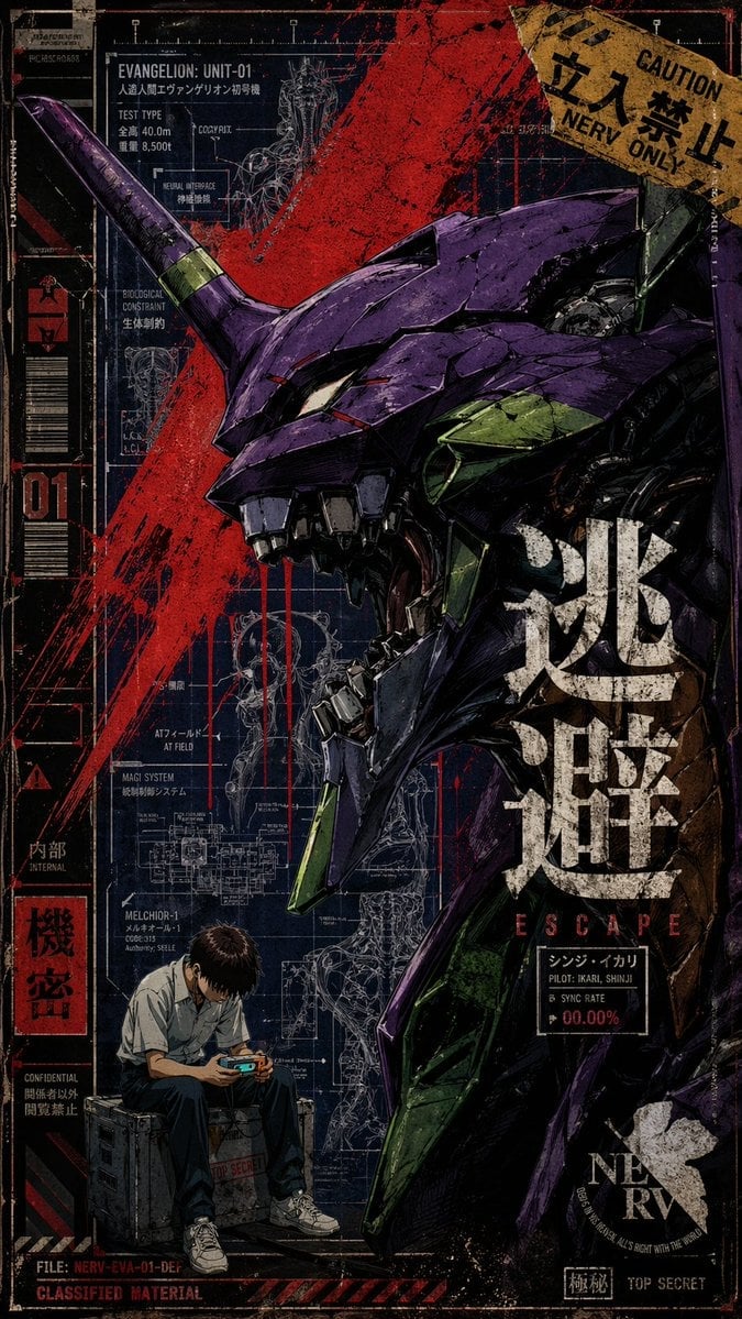 Gritty Evangelion Unit-01 Poster