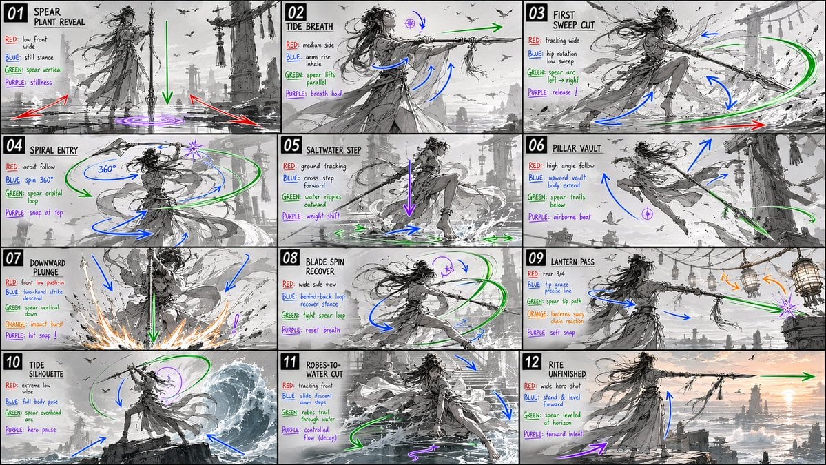 Panel Spear Sakuga Storyboard