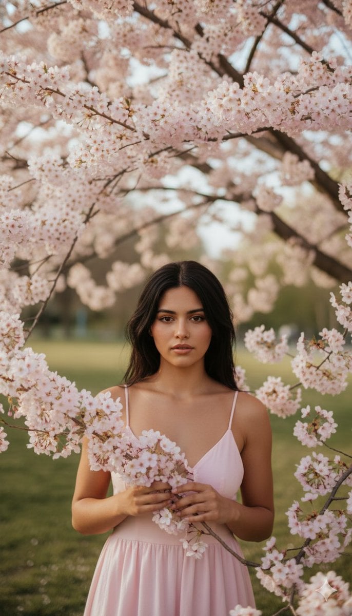 Springtime Cherry Blossom Portrait Recreation Prompt