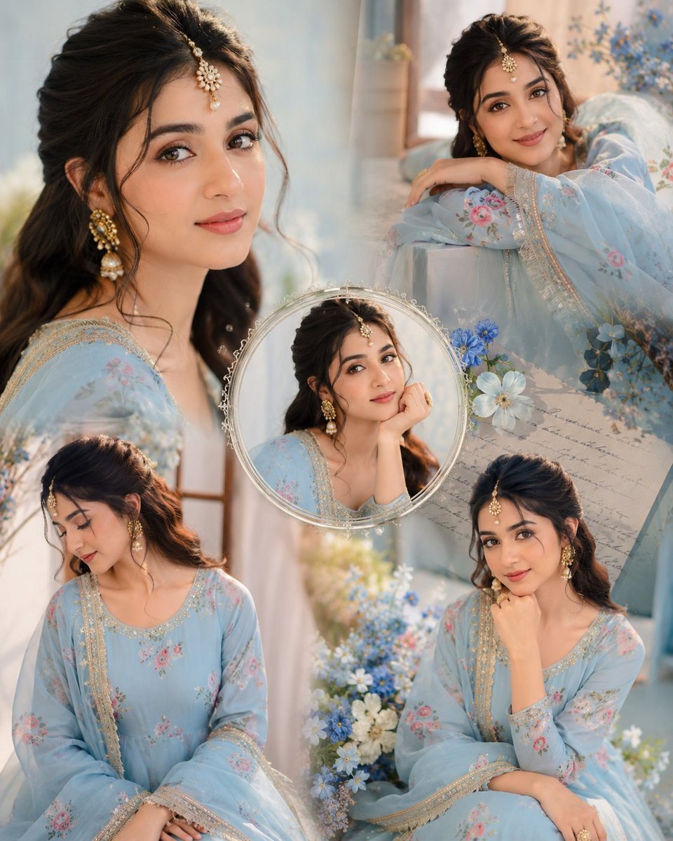Indian Anarkali Fashion Collage