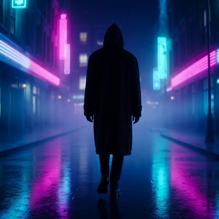 Cinematic cyberpunk street scene video prompt