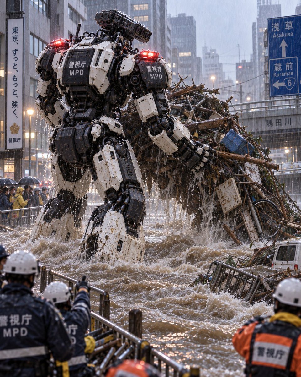 Tokyo Police Flood Rescue Mech