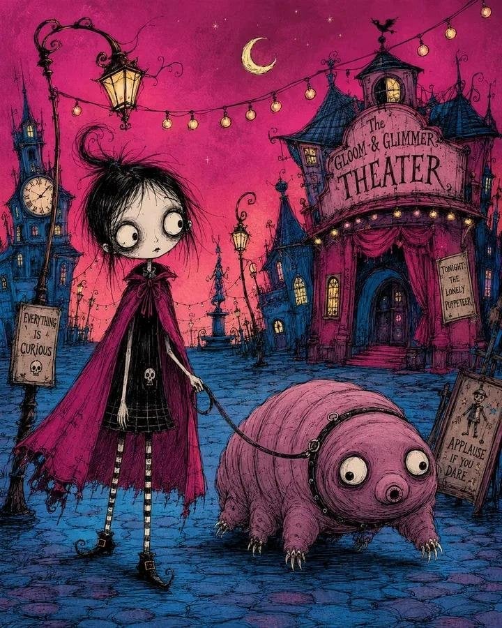 Gothic Whimsical Storybook Illustration — AI image template example