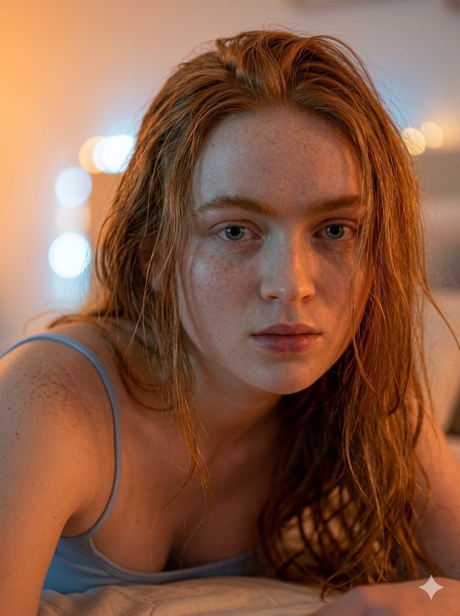 Cozy Bedroom Nighttime Portrait — AI image template example