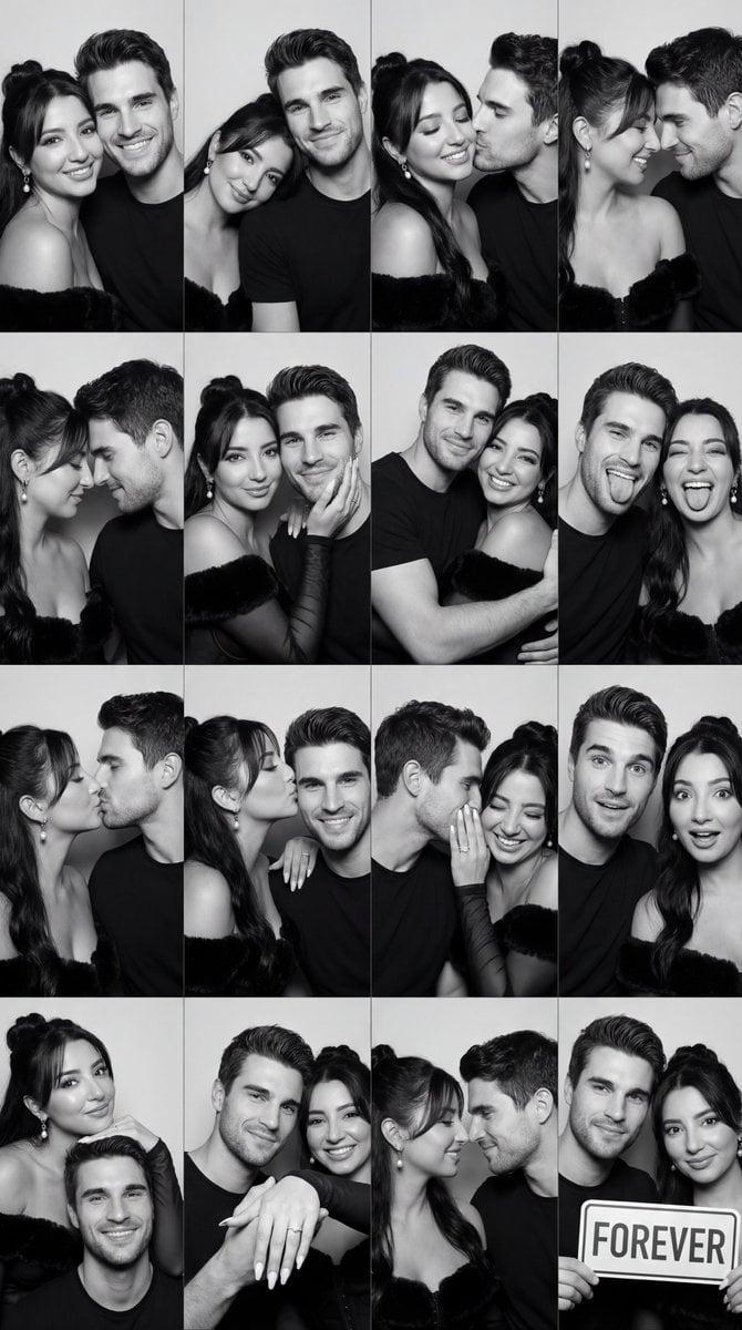 AI-generated sample for “Black and White Photobooth Strip”