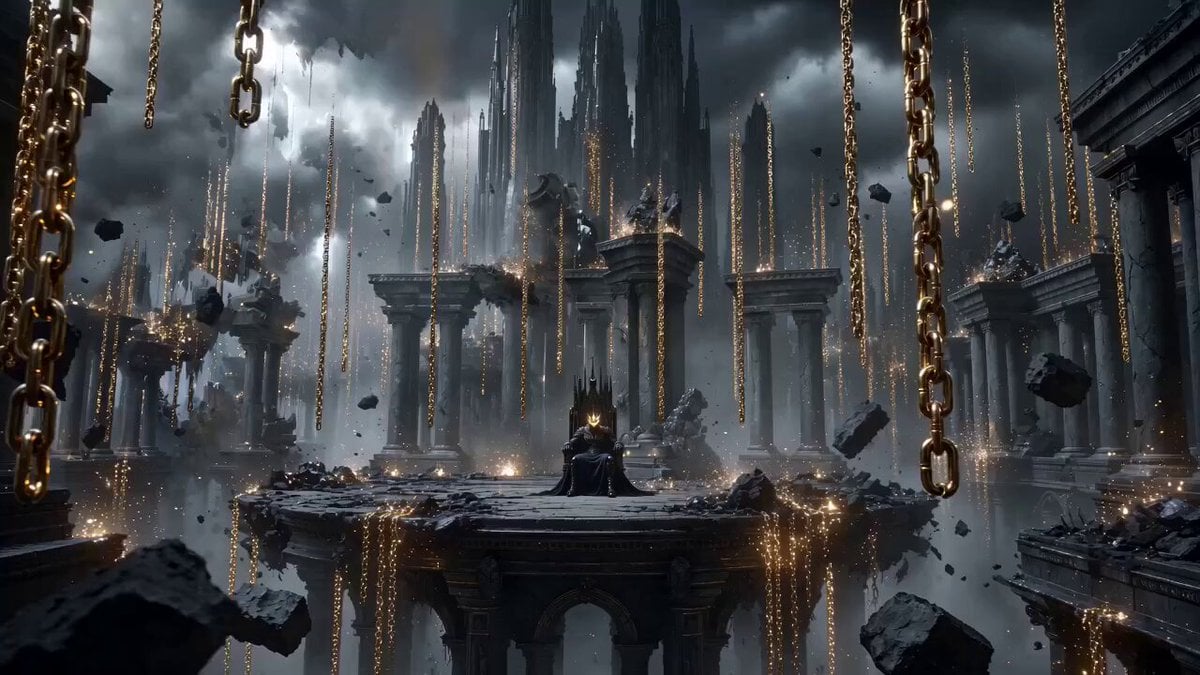 Dark Fantasy King on Obsidian Throne
