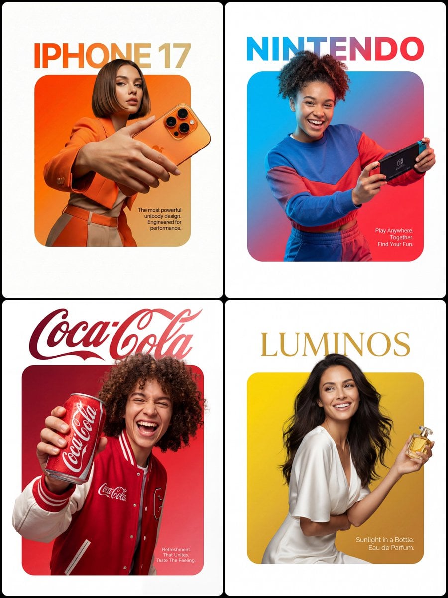 A professional high-end graphic design advertisement composition