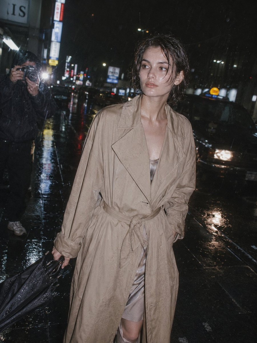 90s Editorial Paparazzi Street Photography — AI image template example