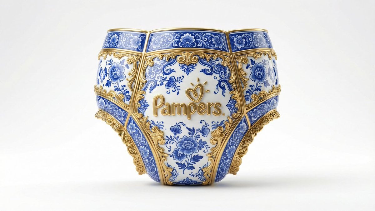 Gilded Delftware Product Signature Prompt