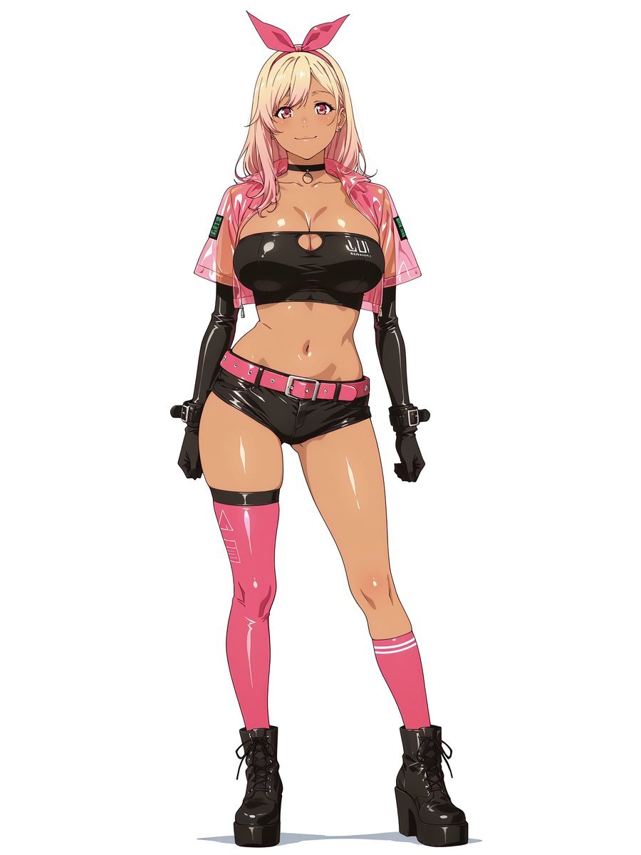 Pink Cyberpunk Survivor Anime Girl — AI image template example