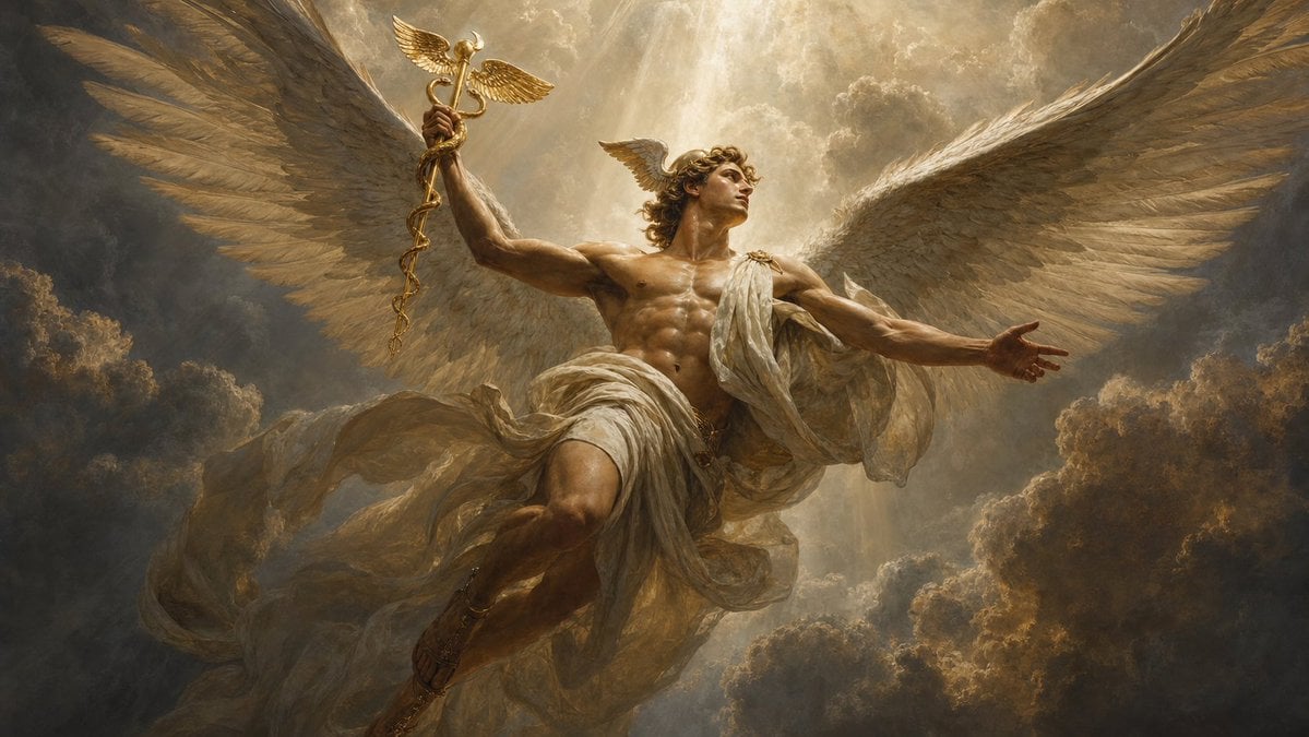 Winged Moon Goddess Archer Wallpaper reference image 1