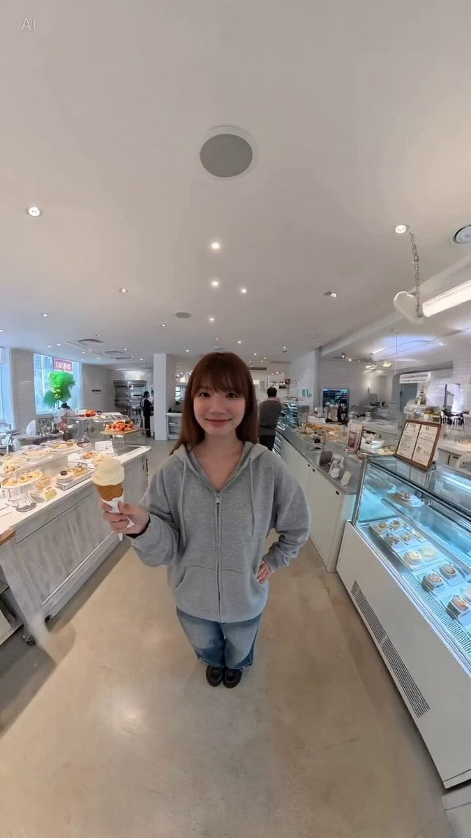 degree Panoramic Selfie in a Dessert Shop
