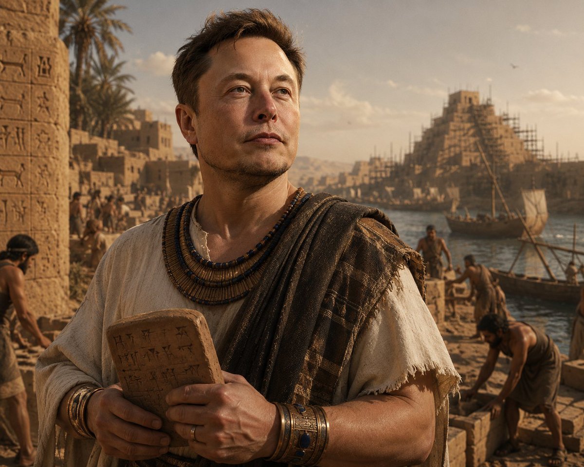 Ancient Noble Elon Cinematic Portrait — AI image template example
