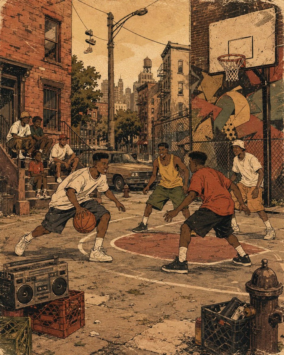 Retro 90s Urban Album Art — AI image template example