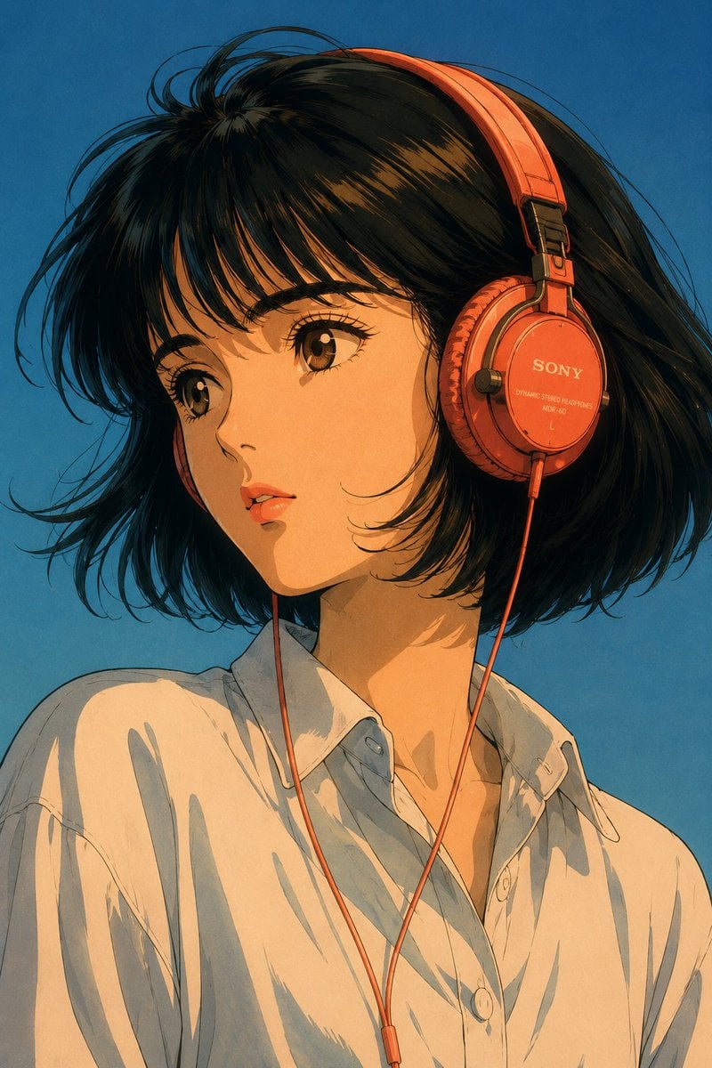 80s Retro Anime City Pop Portrait — AI image template example