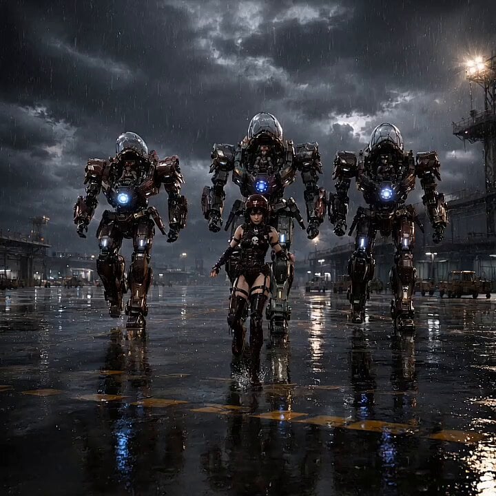 Mecha Runway Tap Dance Video Prompt