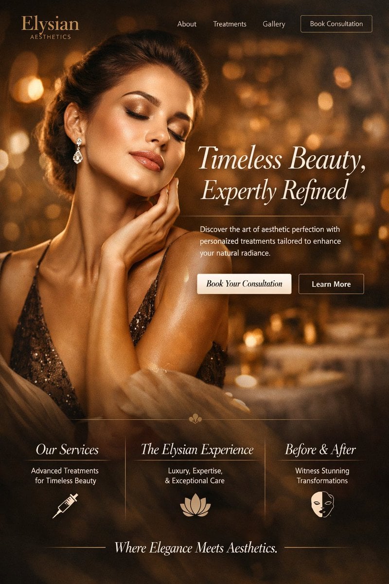 Luxury Aesthetics Website Mockup