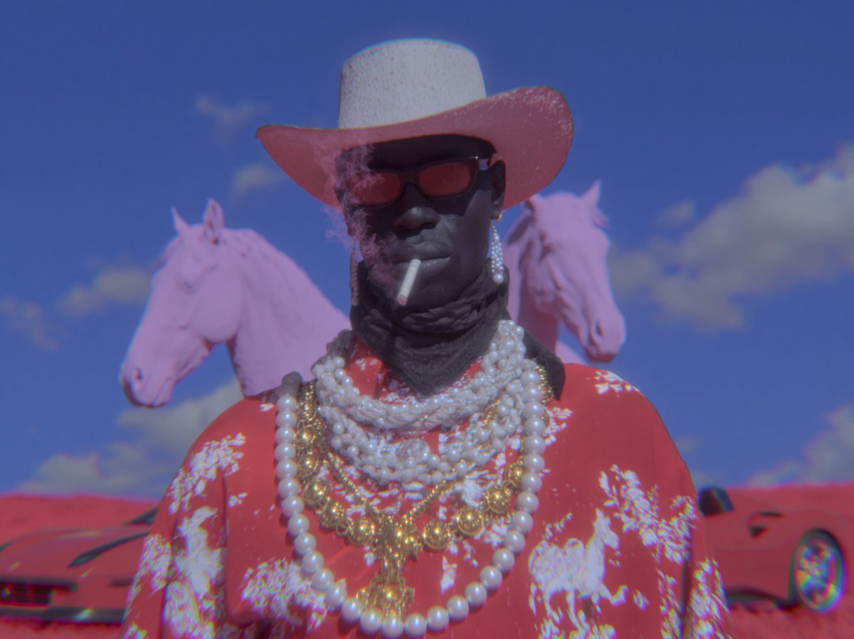 Surreal Cowboy Fashion Portrait — AI image template example