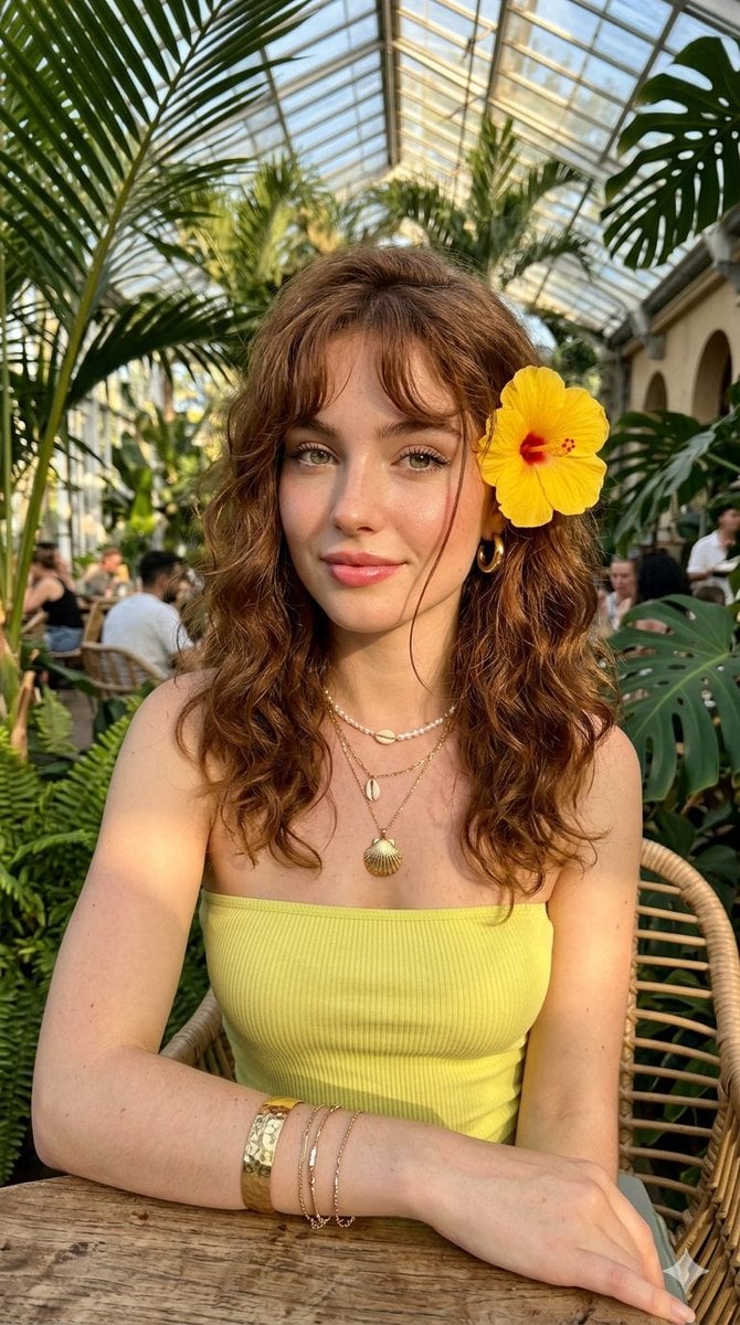 Golden Hour Tropical Cafe Portrait