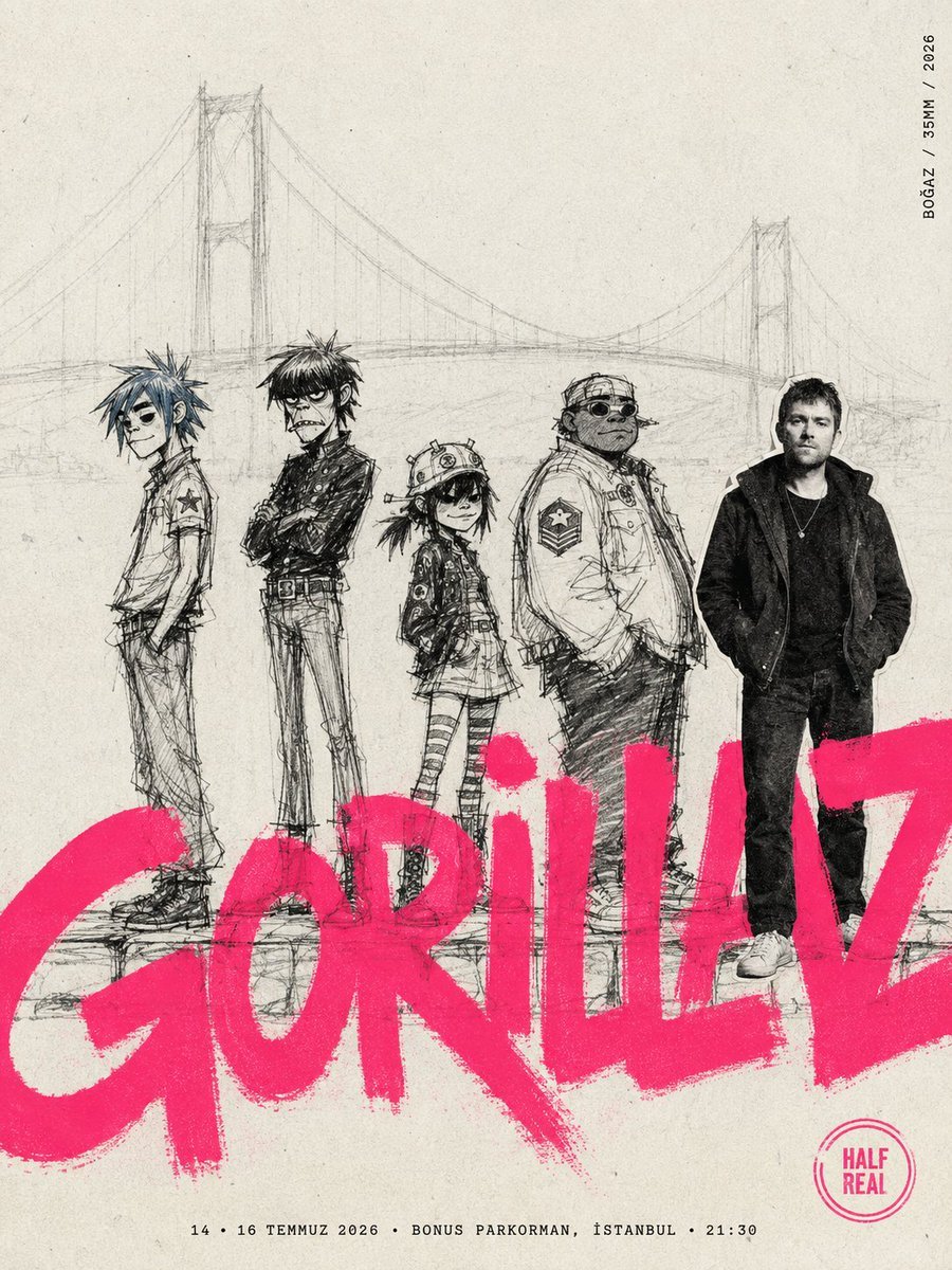 Gorillaz Istanbul Concert Poster — AI image template example