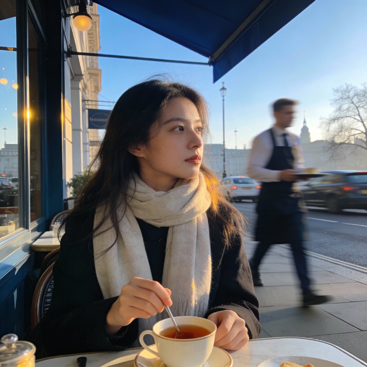 London outdoor restaurant portrait with Nano Banana Pro