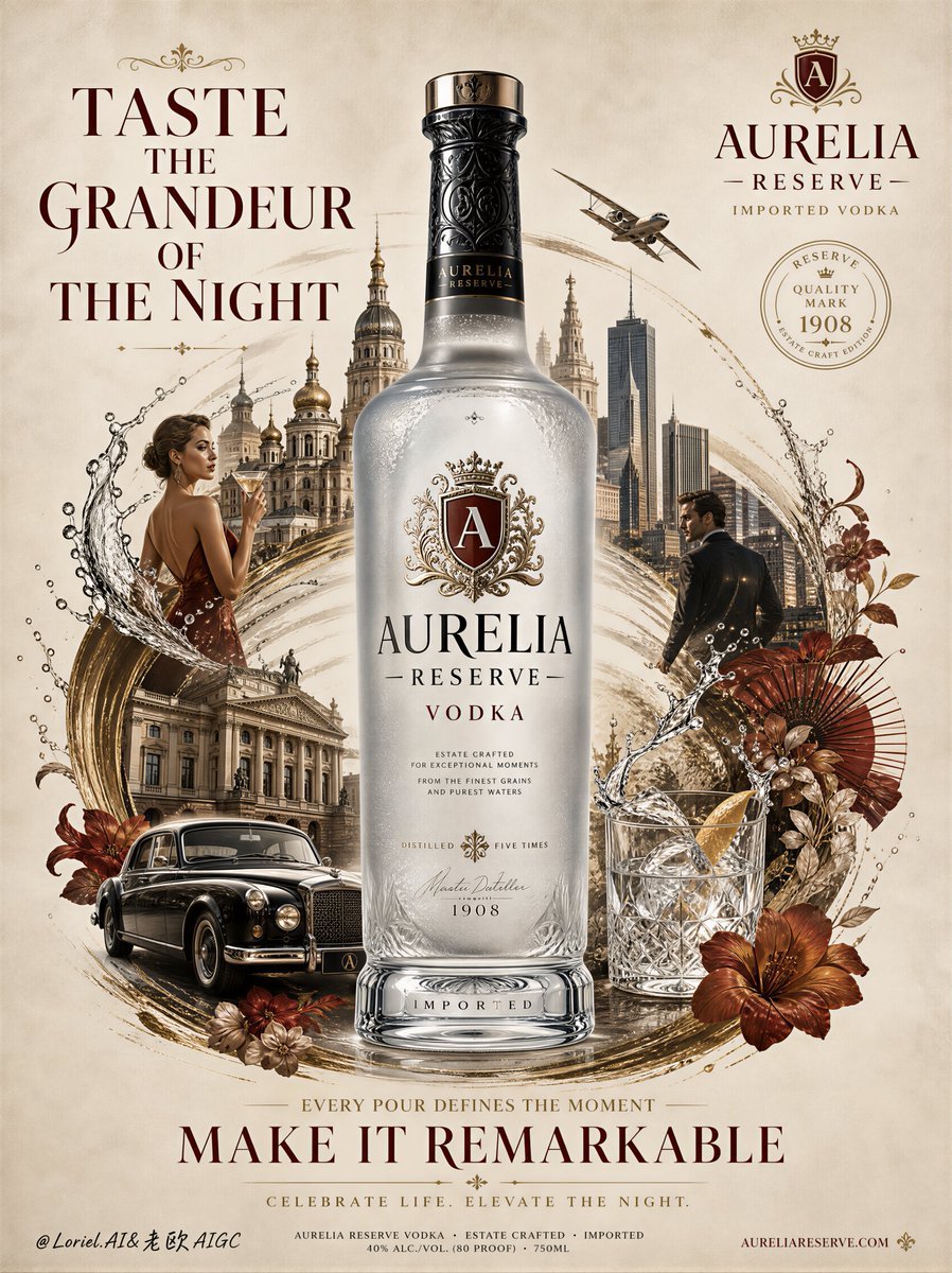 Vodka Bottle Narrative Collage — AI image template example