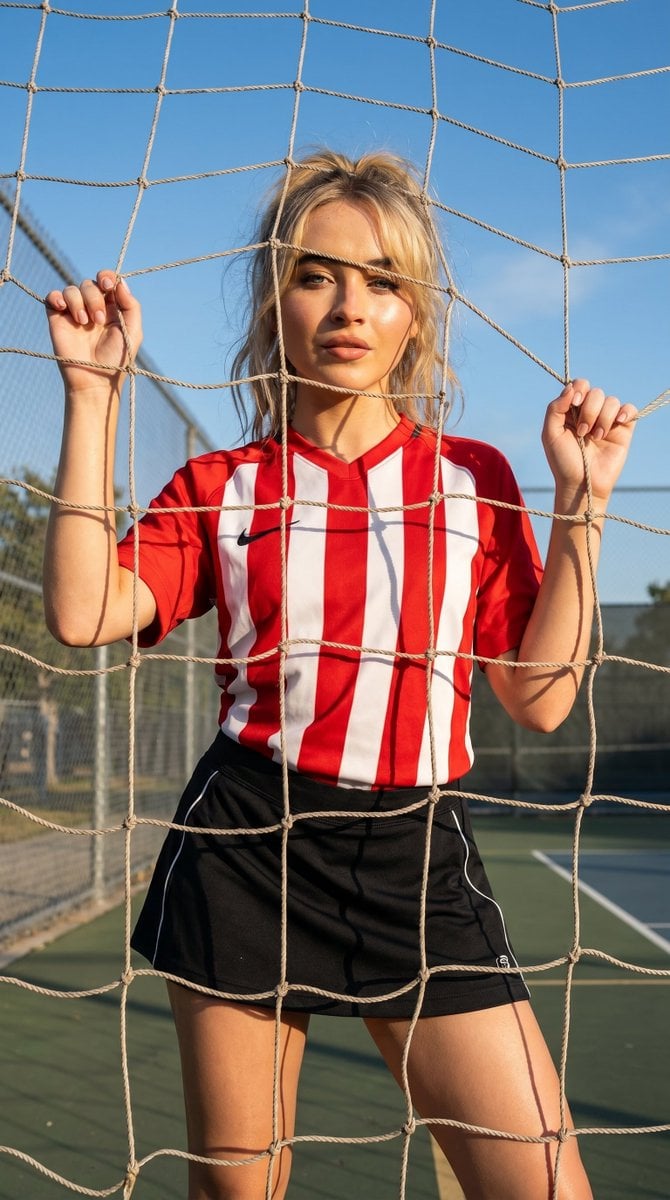 Sporty Football Net Editorial — AI image template example