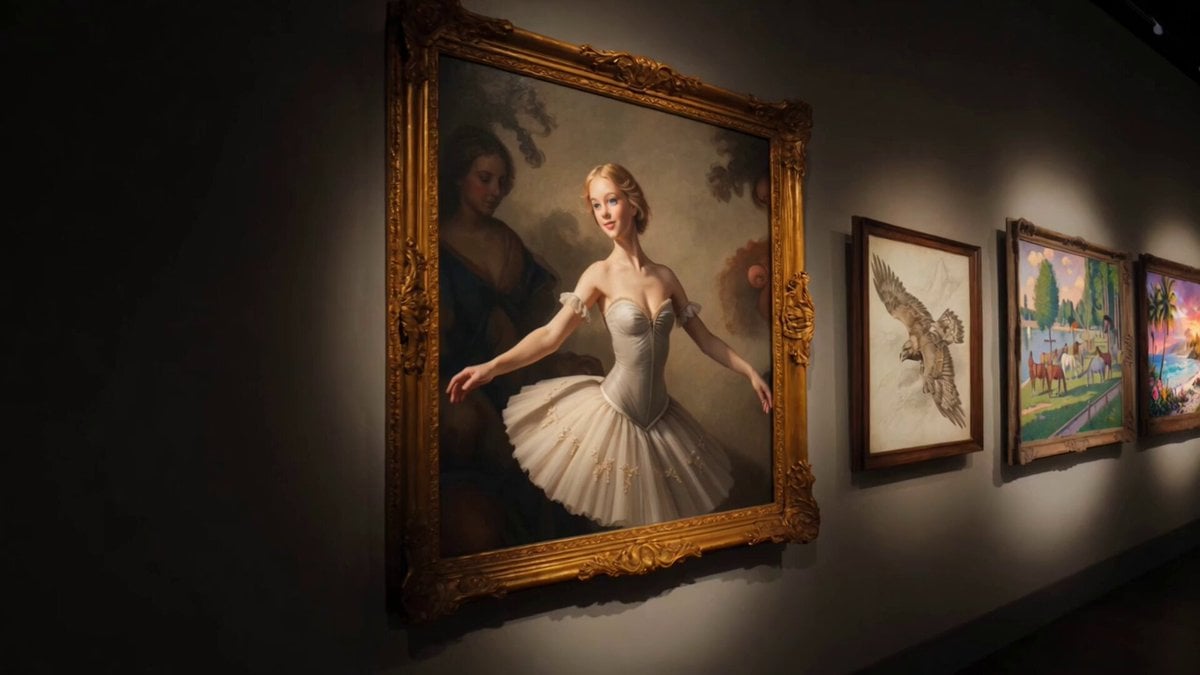 Museum Gallery Tracking Shot
