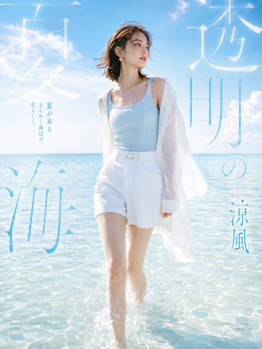 Japanese Summer Beach Fashion Poster