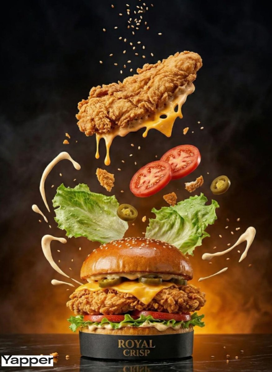 Luxury Chicken Burger Ingredient Explosion Commercial