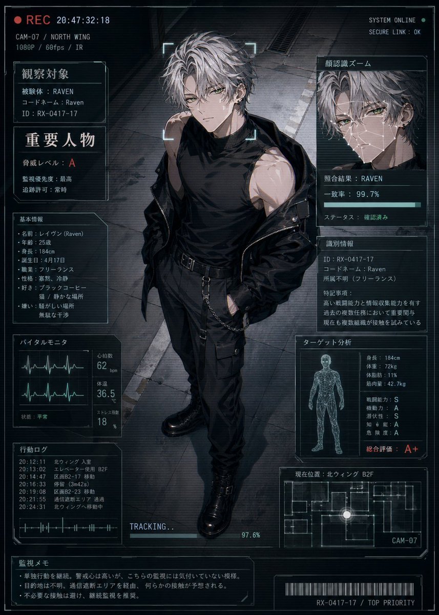 Cyberpunk Character Status Screen