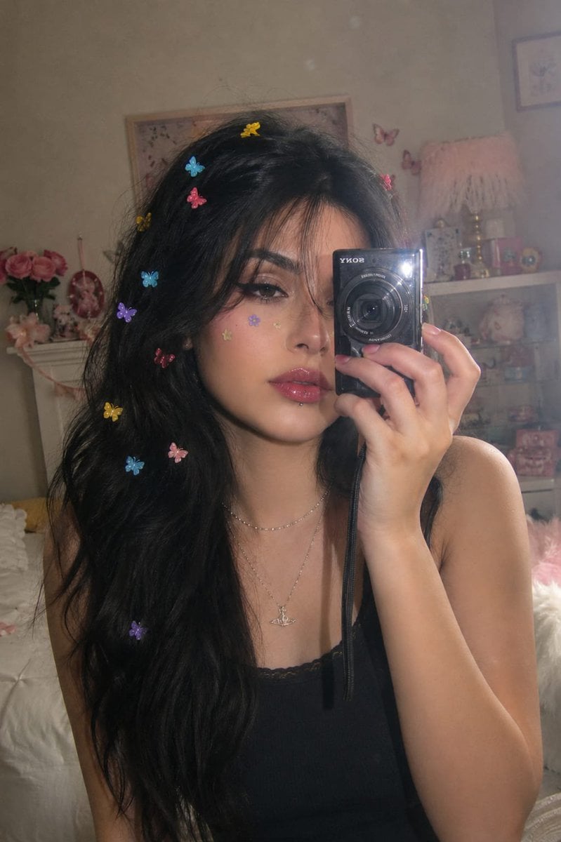 Dreamy Y2K Digital Camera Mirror Selfie